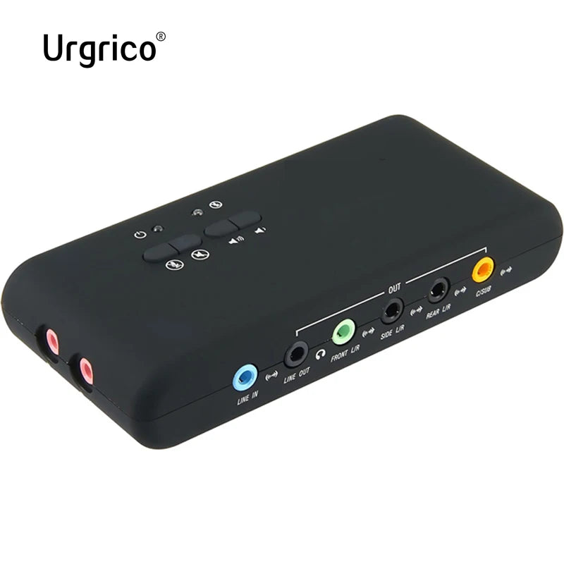 External USB 7.1 Sound Card with S/PDIF and USB Extension Cable — Studio Recording Adapter for PC & Laptop