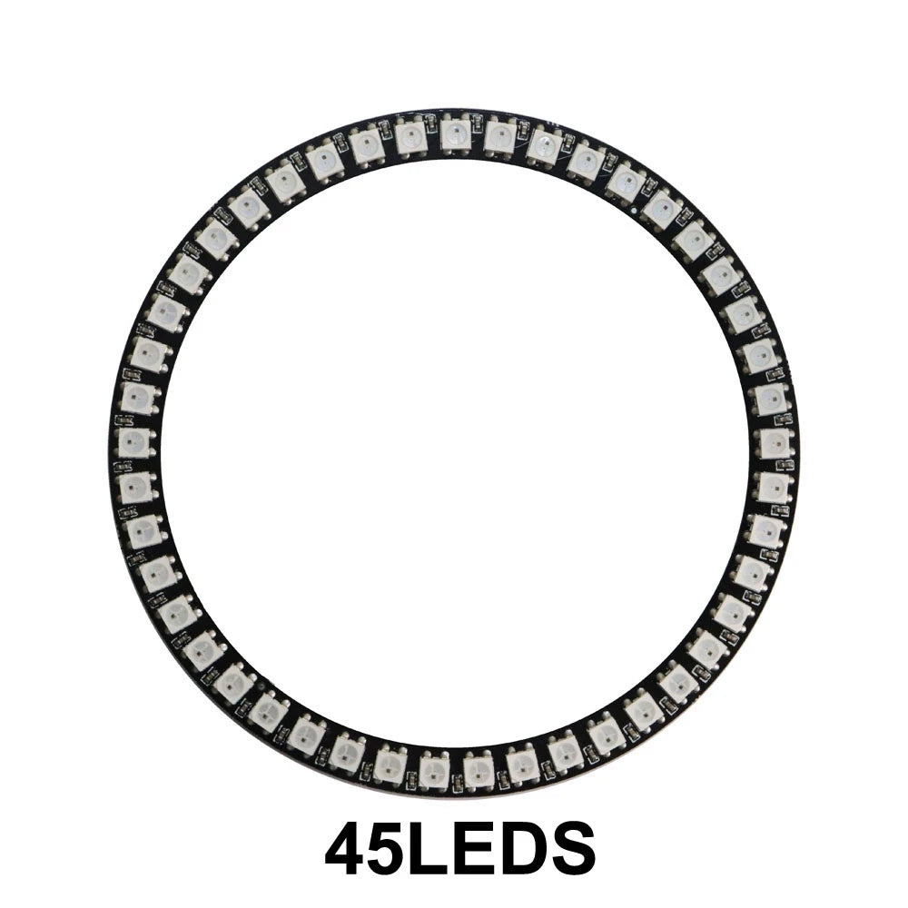 WS2812B RGB LED Pixel Ring - Individually Addressable 8/16/24/35/45-LED DC 5V