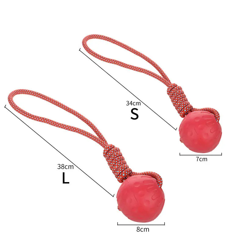 Bite-Resistant Rubber Dog Ball Toy – Chew-Proof Fetch Toy for Dogs & Puppies, Sizes S–XL (5–9 cm | 2–3.5 in) – Red