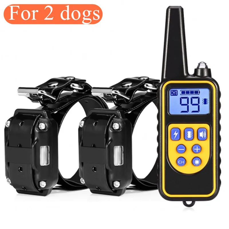 Waterproof Electric Dog Training Collar with Remote — Rechargeable Anti-Bark, Vibration/Shock/Beep, Adjustable up to 26.4 in (67 cm)