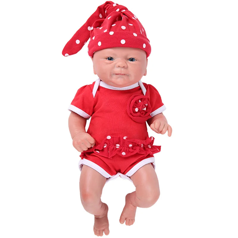Full Silicone Reborn Baby Doll 14-15 Inch (35-38 cm) Realistic Newborn Lifelike Painted Collectible Gift