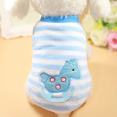 Warm Winter Puffer Vest for Small Dogs & Cats — Soft Fleece Flannel Puppy Sweater (XXS-XL)