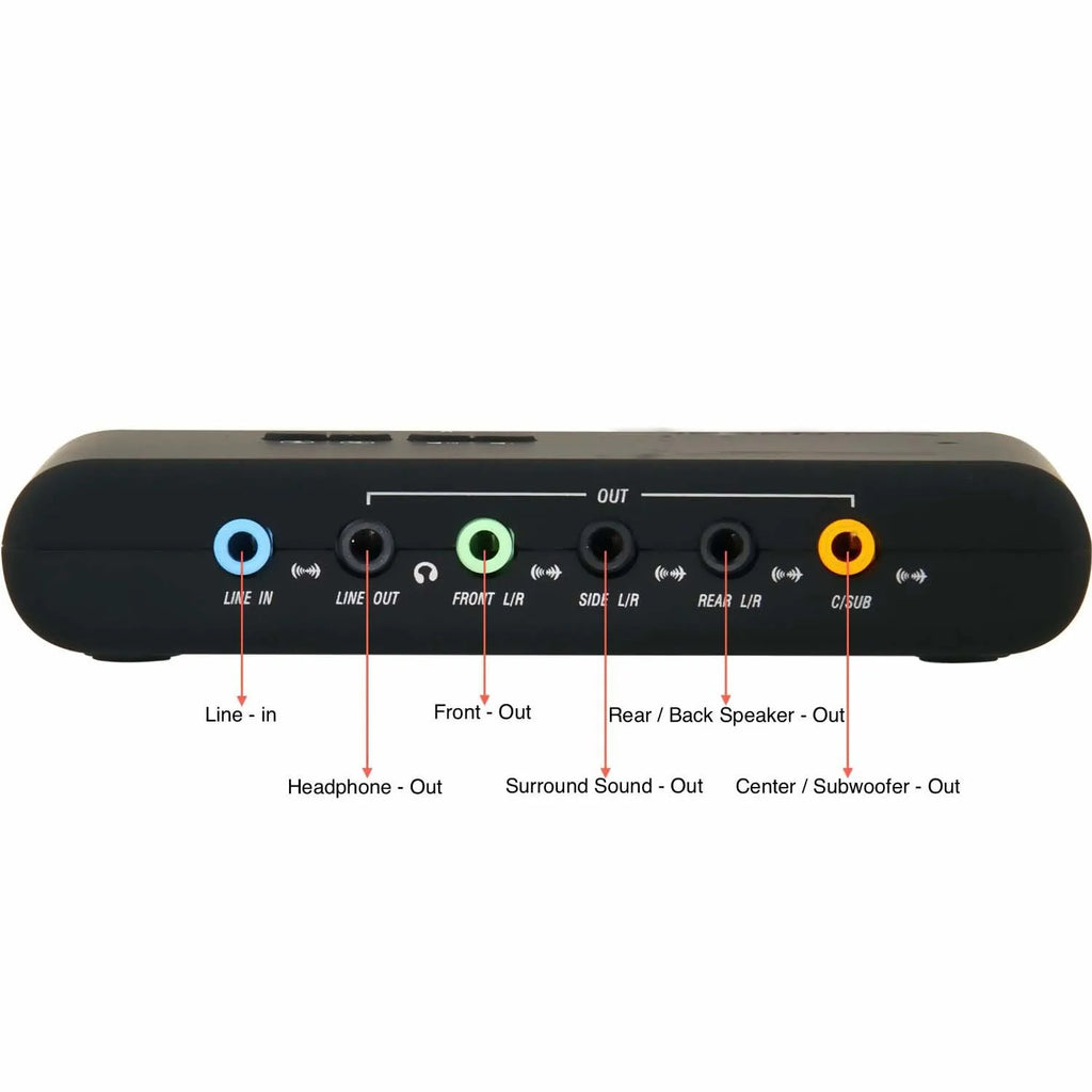 External USB 7.1 Sound Card with S/PDIF and USB Extension Cable — Studio Recording Adapter for PC & Laptop