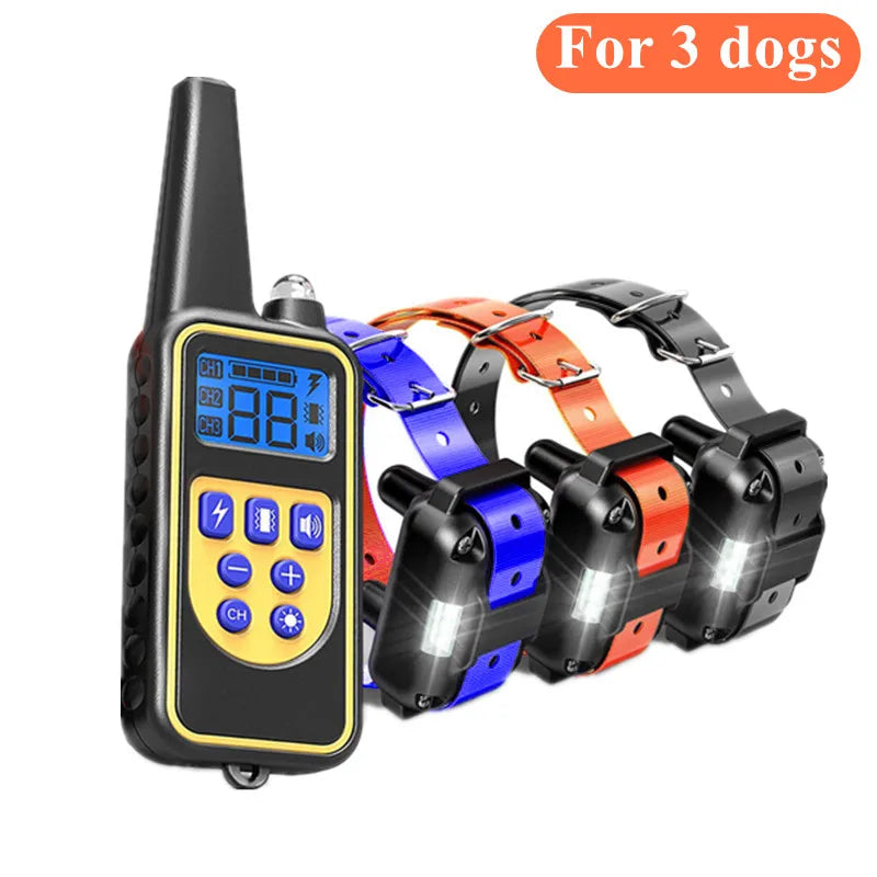 Waterproof Electric Dog Training Collar with Remote — Rechargeable Anti-Bark, Vibration/Shock/Beep, Adjustable up to 26.4 in (67 cm)