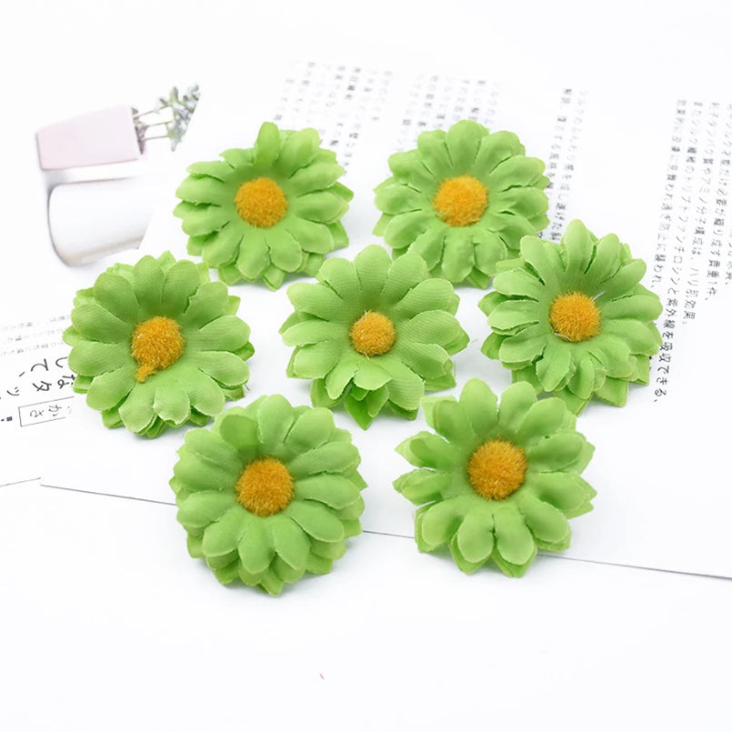 Artificial Silk Daisy Flowers 30/50/100-Pack 5 cm (2 in) for Home Decor, Wedding, Vase, Table, Wreaths and DIY Crafts
