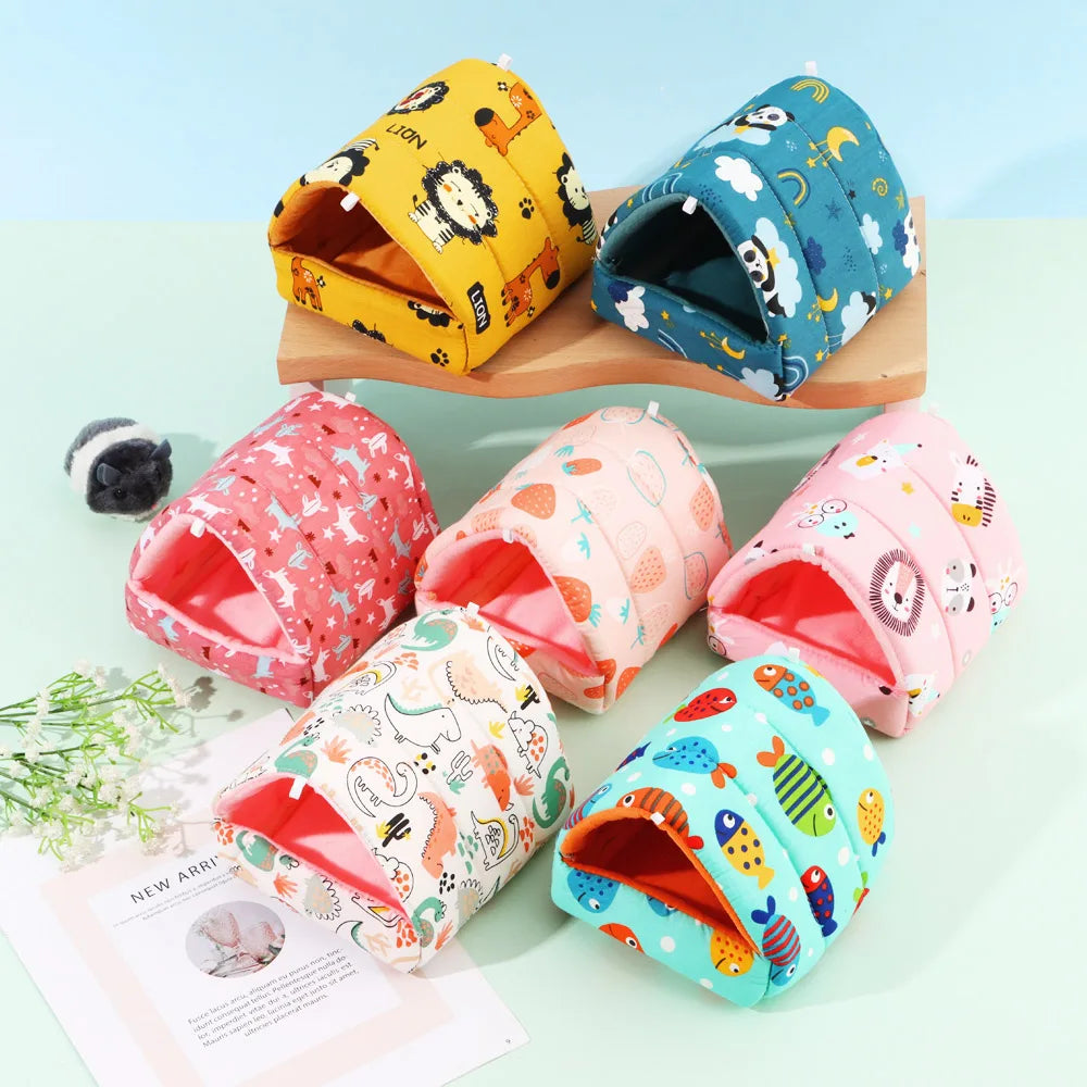 Hanging Cotton Nest Bed for Small Pets - Warm Flannel Hamster & Guinea Pig House (S/M/L/XL; 3.15–7.87 in / 8–20 cm)