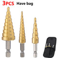 Titanium Coated HSS Step Drill Bit 4-20mm & 4-32mm - Cone Hole Cutter for Metal and Wood