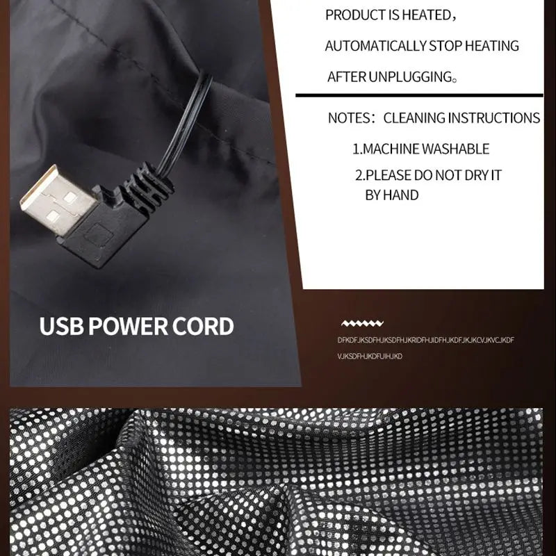 9-Zone USB Heated Vest Graphene Electric Heated Jacket for Men & Women, Outdoor Camping & Sportswear
