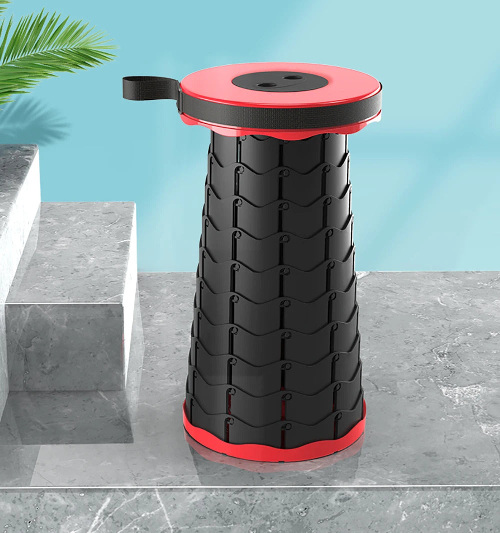 Portable Telescopic Folding Stool, Lightweight Plastic Camping & Fishing Seat, Queue Chair