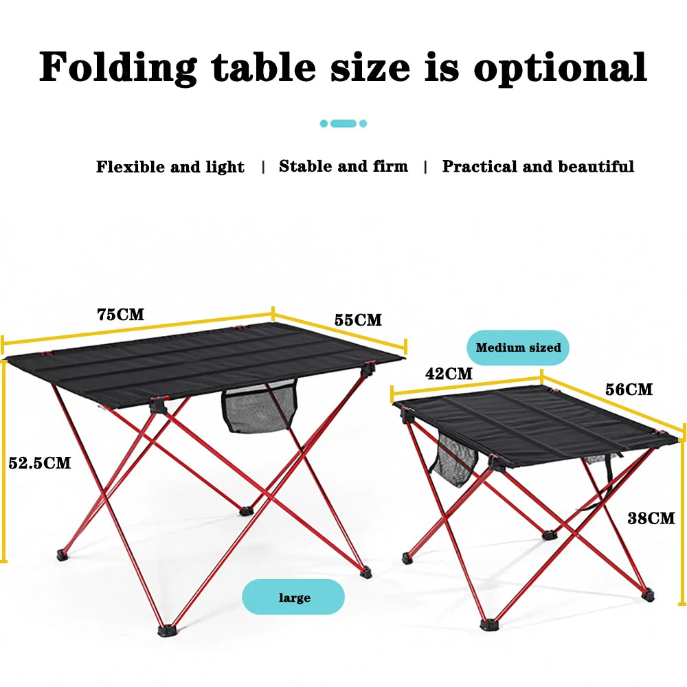 Portable Foldable Camping Table - Ultralight 6061 Aluminum Picnic & Laptop Folding Desk