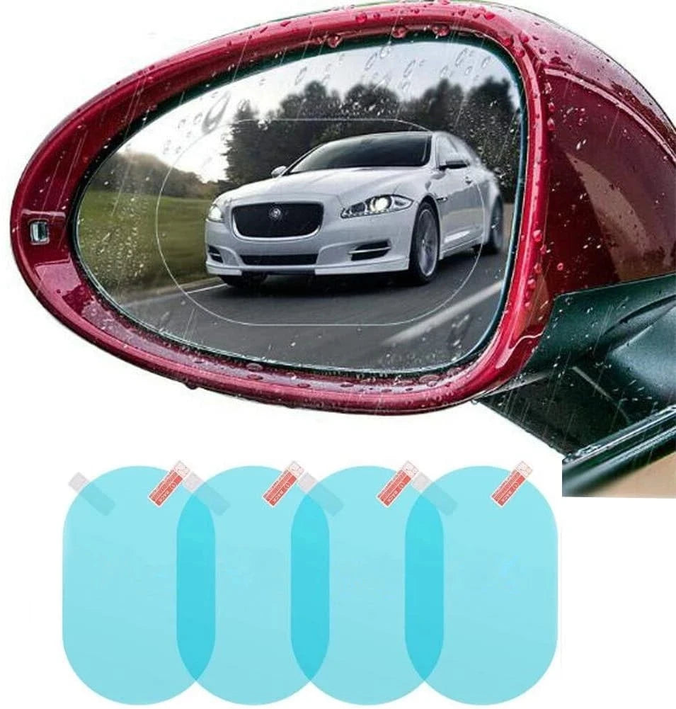 2-Pack Car Rearview Mirror Rainproof Film Anti-Fog Waterproof PET Stickers (95×95, 95×135, 100×150 mm / 3.7–5.9 in)