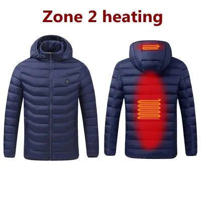 Men's USB Heated Parka – Hooded Padded Winter Jacket with Smart Thermostat