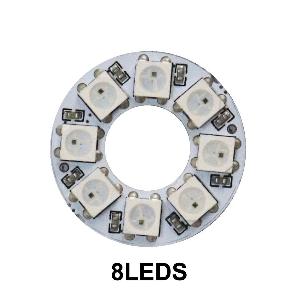 WS2812B RGB LED Pixel Ring - Individually Addressable 8/16/24/35/45-LED DC 5V
