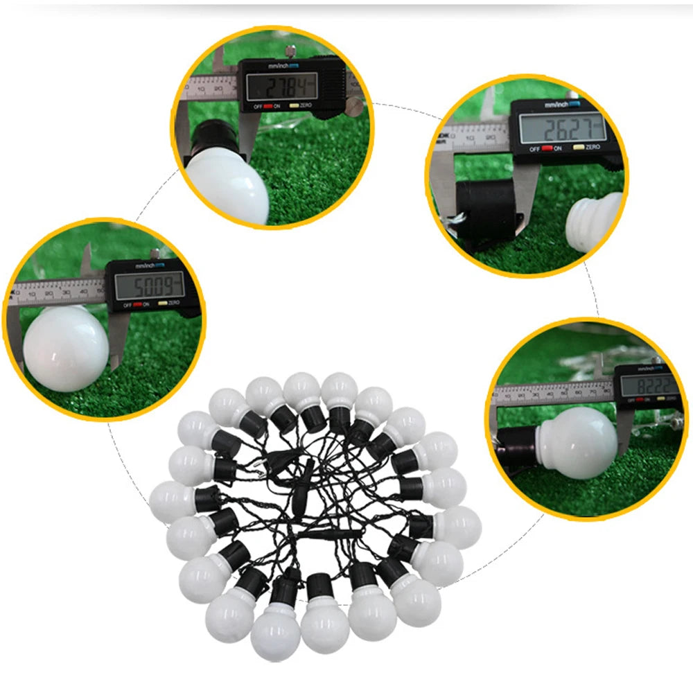 LED Globe String Lights 6m/10m (20/38 Bulbs) Waterproof Outdoor White/Warm White - Wedding Party Garden Christmas