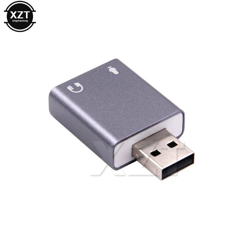 Ultra-Portable USB External Sound Card Adapter — Virtual 7.1 Surround, Mic-In & Audio-Out, Plug-and-Play