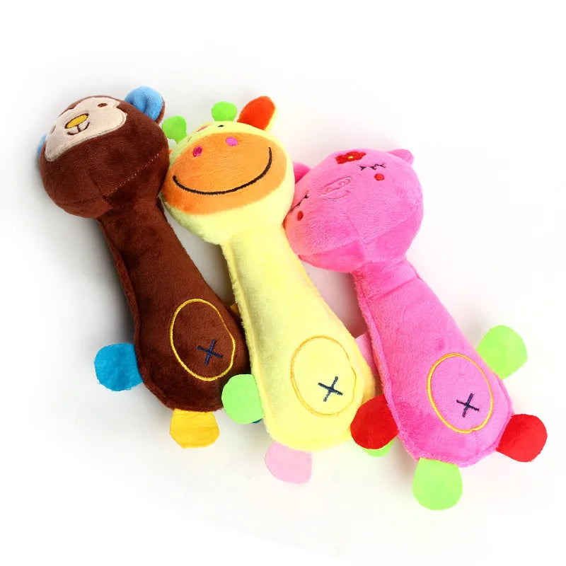 Durable Plush Squeaky Dog Chew Toy for Small Dogs, Animal Shape Puppy Toy for Chihuahua Yorkie Bichon