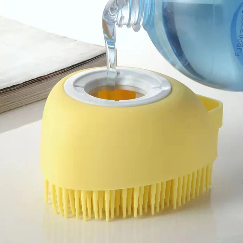 Silicone Shampoo & Bath Scrubber - Dual-Sided Body Massage Brush for Baby, Kids & Adults