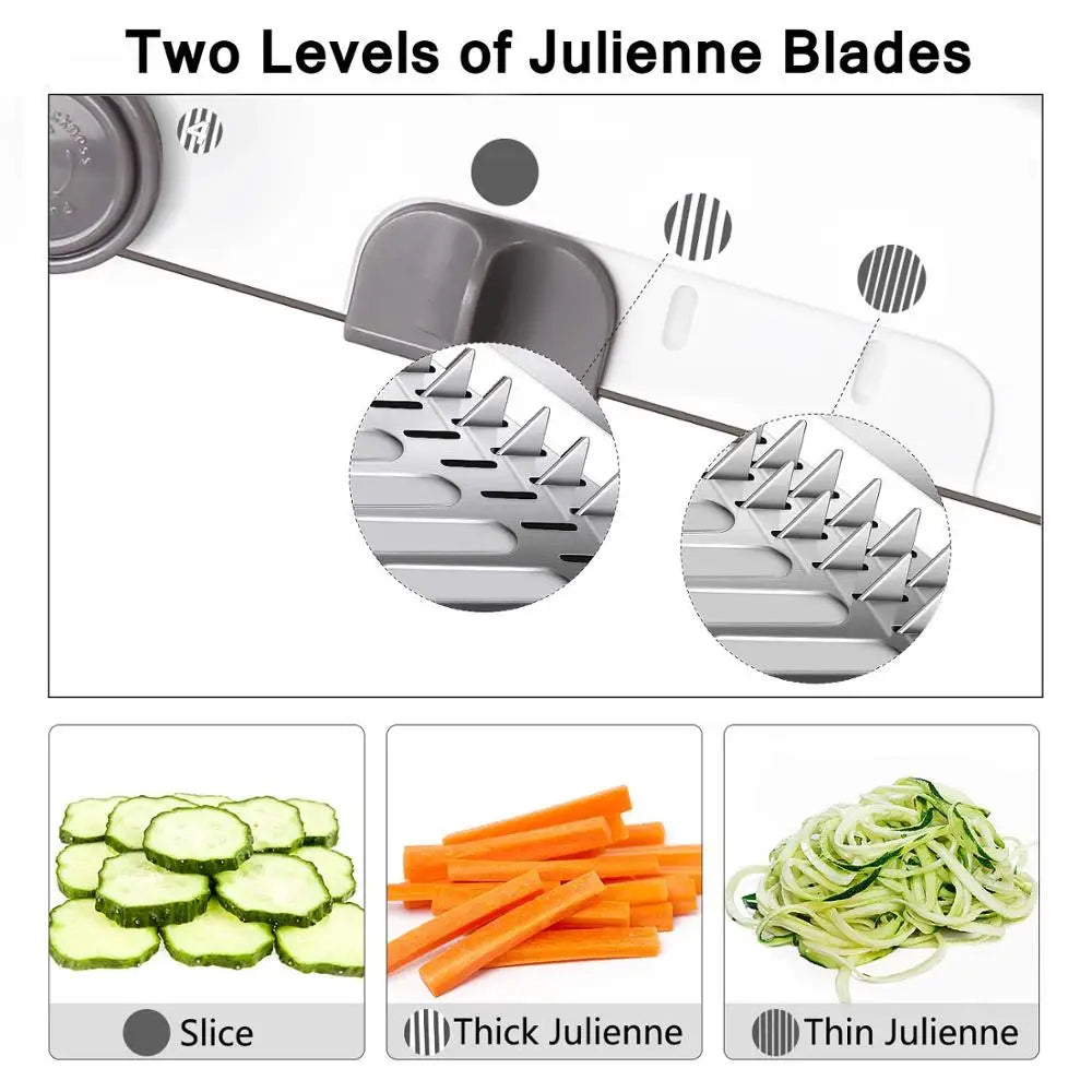 18-in-1 Adjustable Mandoline Slicer – Stainless Steel Vegetable and Fruit Grater, Julienne Cutter