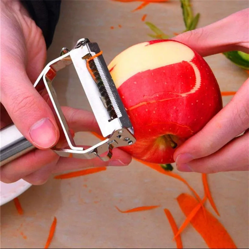 Stainless Steel Julienne Peeler & Vegetable Slicer - Potato Cucumber Carrot Grater Kitchen Tool