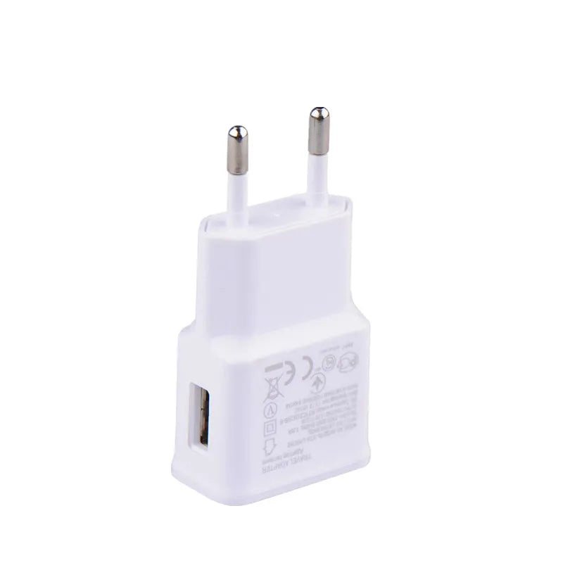 Universal 5V USB Power Adapter Charger — 1A/2A AC to DC 100–240V Converter with EU/US Plug Options