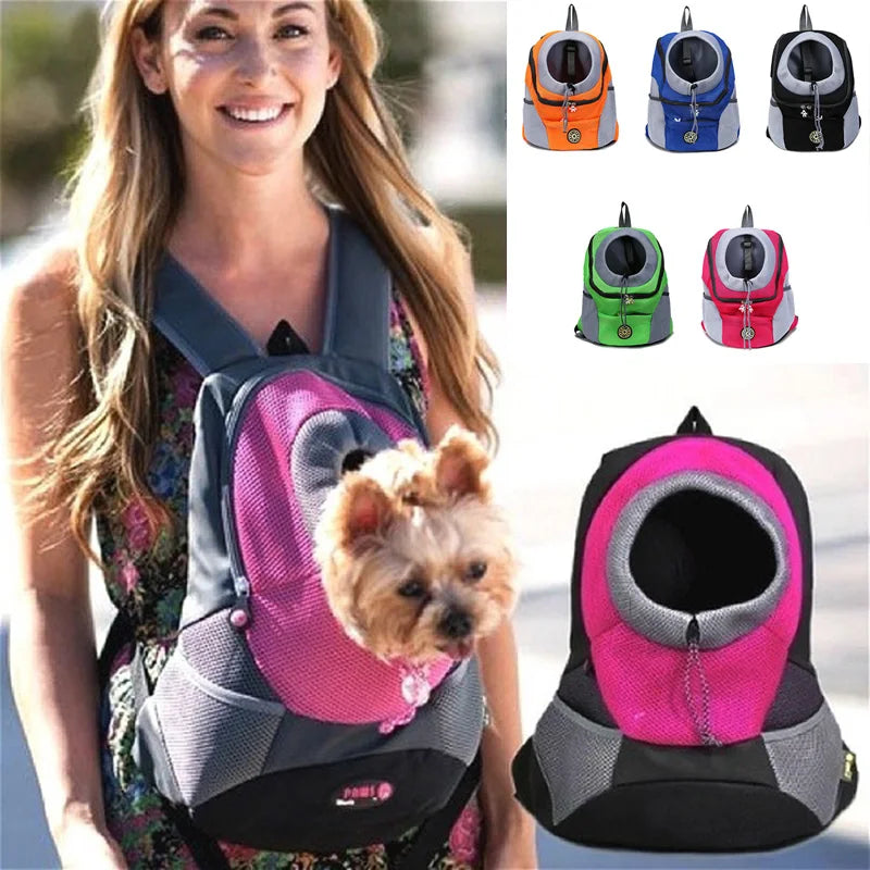 Pet Carrier Backpack for Dogs & Cats — Wearable Front/Back Mesh Travel Bag, Adjustable Double Shoulder, S/M/L (Up to 10 kg / 22 lb)