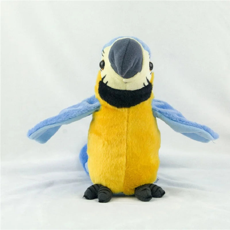 Talking Parrot Plush Toy - Recordable Electronic Bird That Repeats, Waving Wings Stuffed Toy Gift for Kids