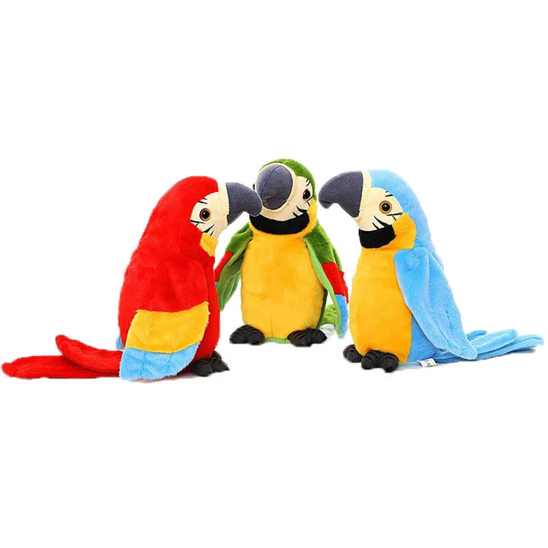 Talking Parrot Plush Toy - Recordable Electronic Bird That Repeats, Waving Wings Stuffed Toy Gift for Kids