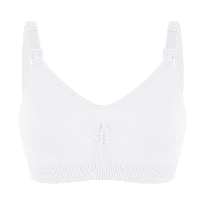Plus Size Nursing Bra Breathable Seamless Maternity Breastfeeding Bra Wire-Free with Removable Pads