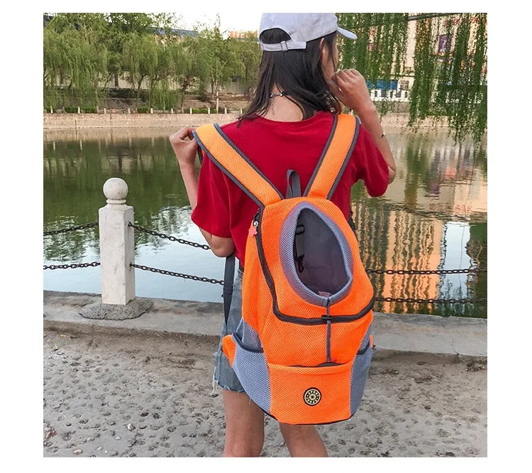 Wearable Pet Carrier Backpack – Front & Back Mesh Dog & Cat Travel Bag (S/M/L)