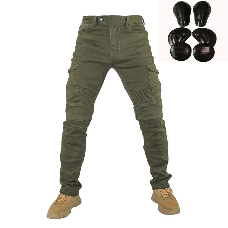 Men's Armored Motorcycle Jeans – Nylon & Cotton Riding Pants for Summer