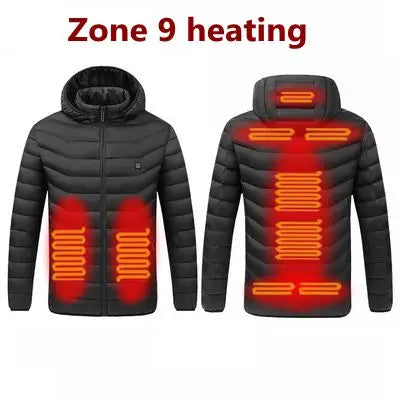 Men's USB Heated Parka – Hooded Padded Winter Jacket with Smart Thermostat