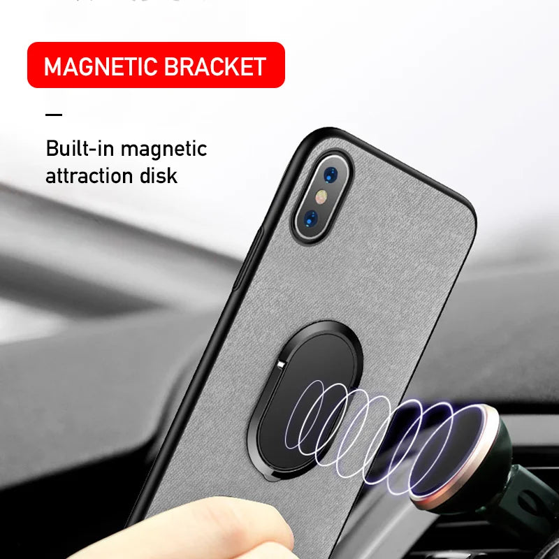 Universal Magnetic Finger Ring Phone Holder Car Mount Stand Grip for Smartphones