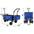 Folding Collapsible Wagon Cart with Adjustable Handle, Removable Canopy — 600D Oxford Utility Beach & Camping Cart