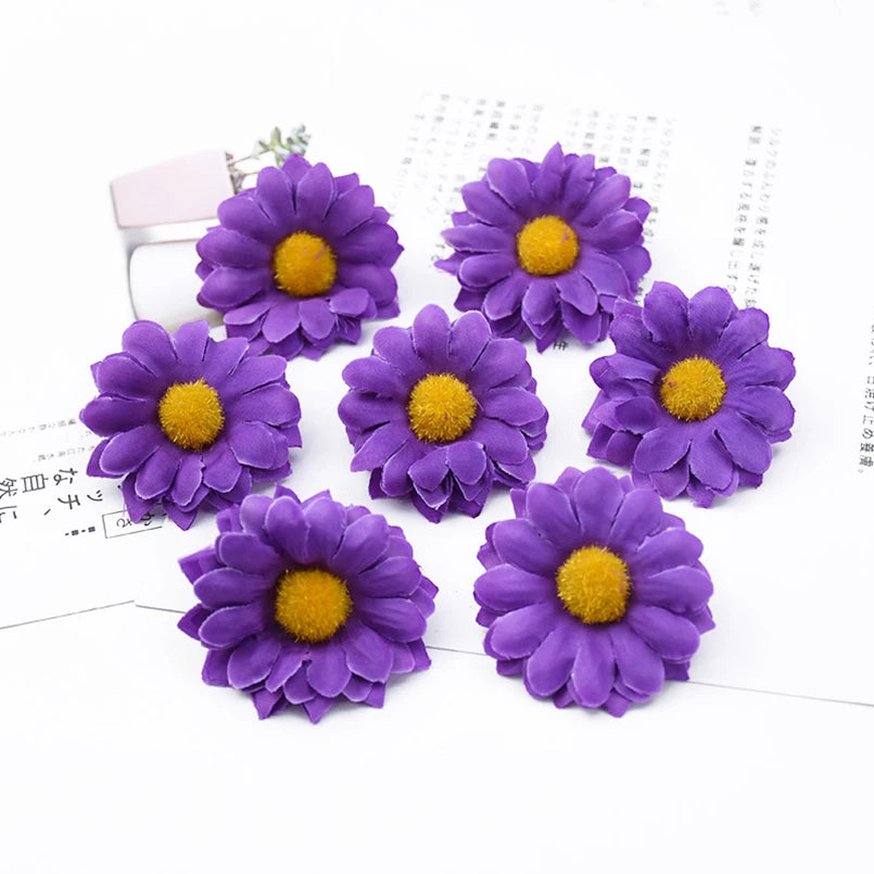 Artificial Silk Daisy Flowers 30/50/100-Pack 5 cm (2 in) for Home Decor, Wedding, Vase, Table, Wreaths and DIY Crafts