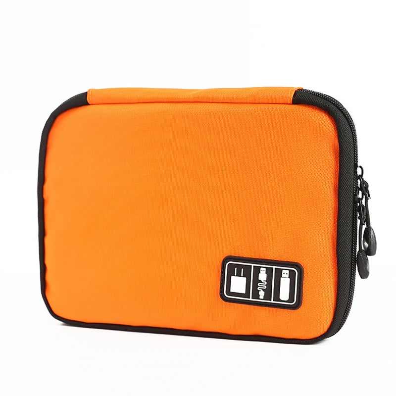 Waterproof Nylon Cable Organizer Bag 24 x 16 x 2.5 cm (9.4 x 6.3 x 1.0 in) – Travel Electronics Case for USB Drives Chargers Power Bank – Camping & Hiking