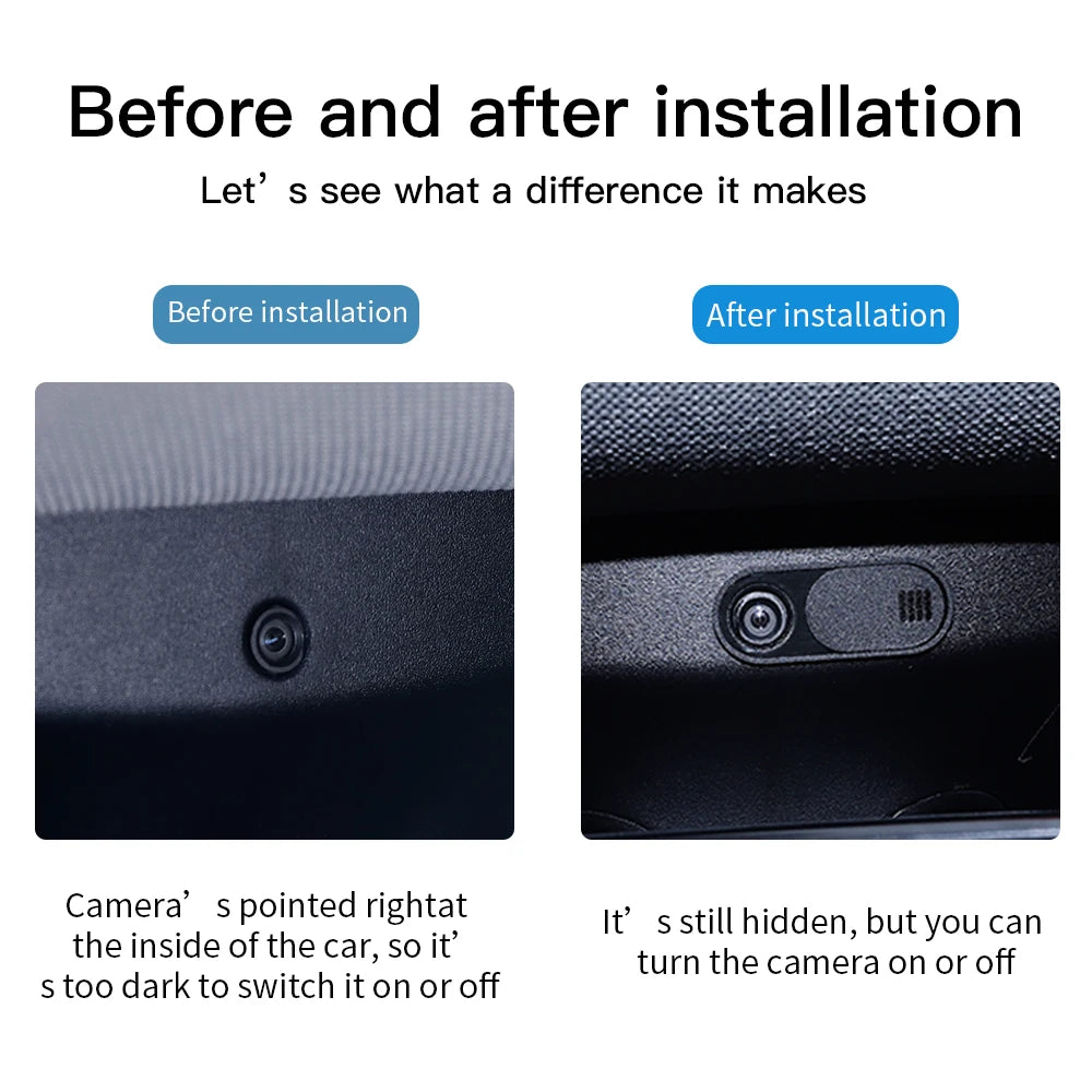 Tesla Model 3 & Model Y Camera Privacy Cover - Ultra-Thin Sliding Webcam Sticker for Car Monitor, Laptops & Smartphones