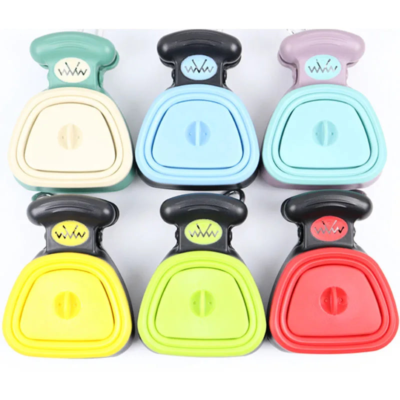 Foldable Dog Pooper Scooper – Portable Travel Poop Scoop with 1 Roll Biodegradable Bags (S 13.5×11.5 cm / 5.3×4.5 in, L 18×15 cm / 7.1×5.9 in)