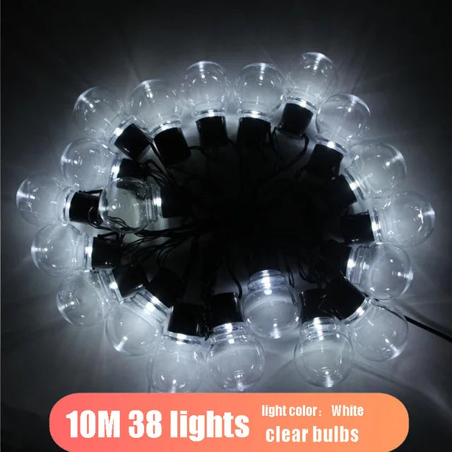 LED Globe String Lights 6m/10m (20/38 Bulbs) Waterproof Outdoor White/Warm White - Wedding Party Garden Christmas