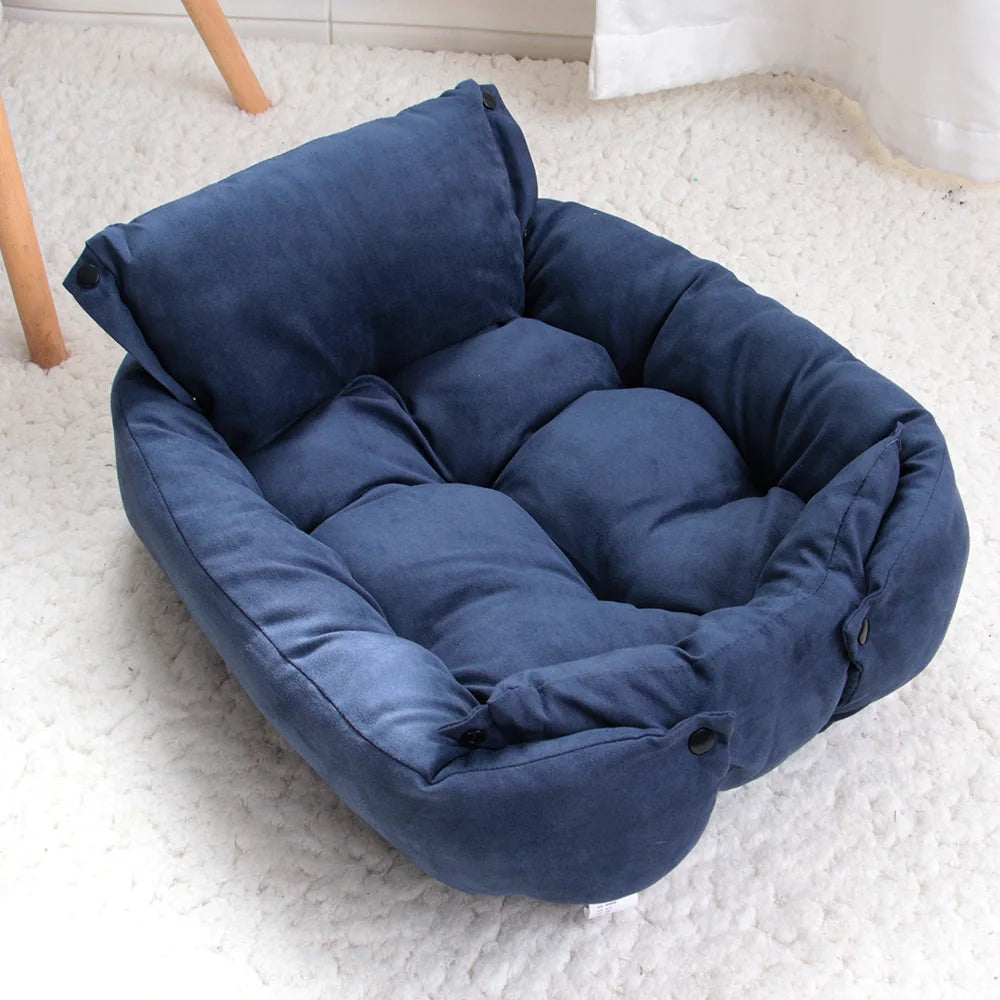 3-in-1 Pet Bed Mat Washable Soft Cotton Dog & Cat Bed Cushion for Small to Medium Pets
