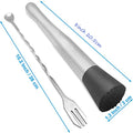 8-Inch (20 cm) Stainless Steel Cocktail Muddler & Twisted Bar Spoon – Dual-Head Bar Tool Set