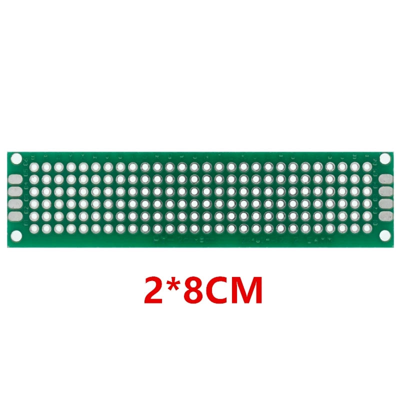 Double-Sided PCB Protoboard for DIY Electronics — Assorted Sizes 2x8cm to 9x15cm (0.8x3.1in to 3.5x5.9in)