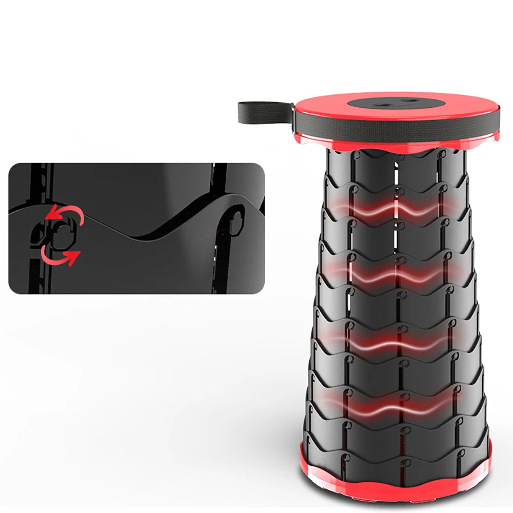 Portable Telescopic Folding Stool, Lightweight Plastic Camping & Fishing Seat, Queue Chair