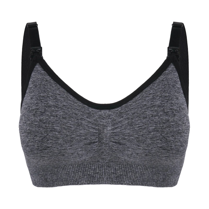 Plus Size Nursing Bra Breathable Seamless Maternity Breastfeeding Bra Wire-Free with Removable Pads