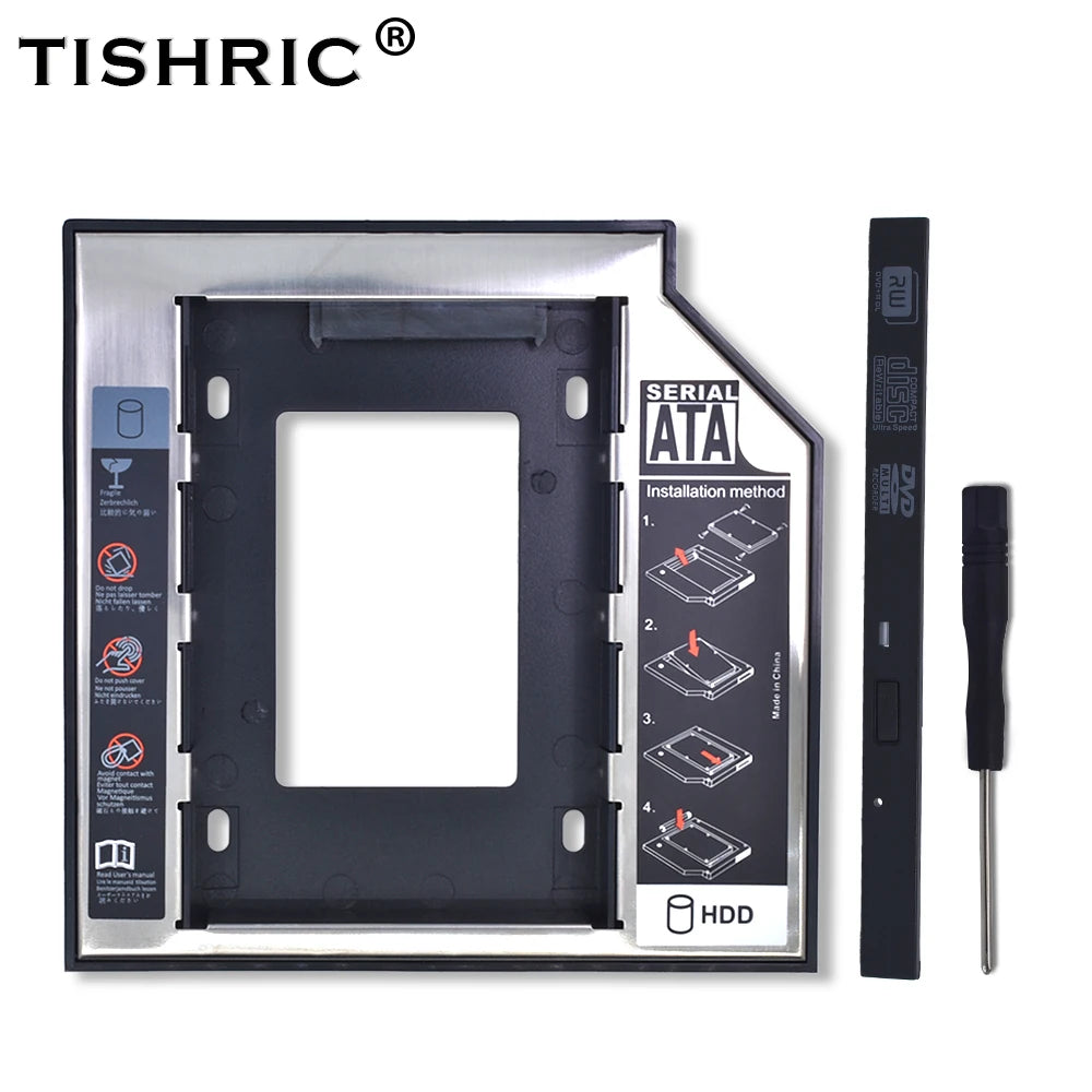 Universal SATA 3.0 2.5-inch (63.5 mm) HDD/SSD Caddy — Fits 9.5 mm / 12.7 mm Optical Bay (eSATA Enclosure)
