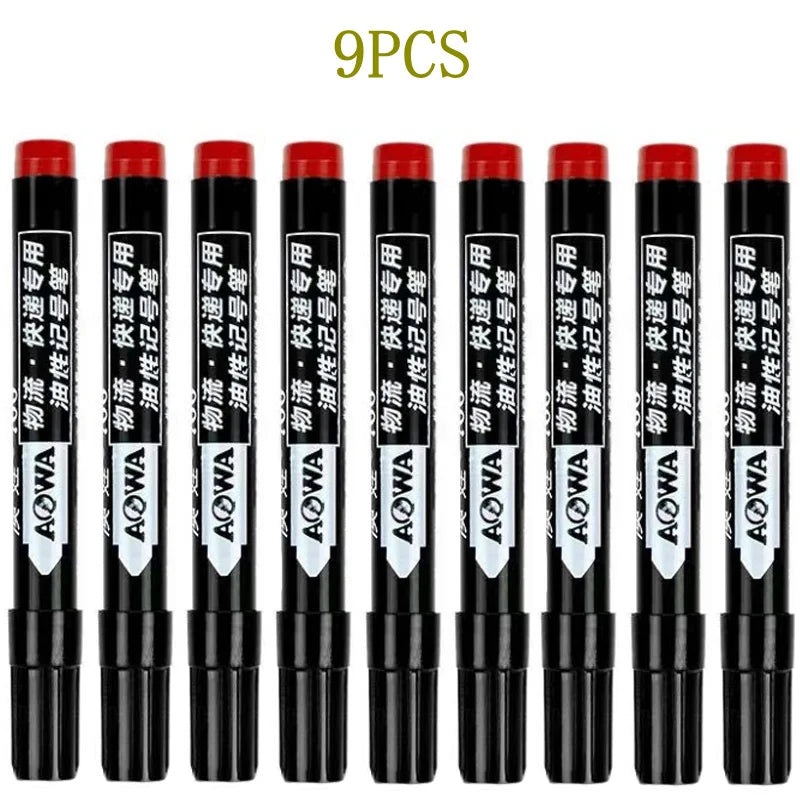 Permanent Paint Marker Pens 3/9-Pack – Waterproof Black Oil-Based, Quick-Drying for Tire, Metal, Glass, Plastic