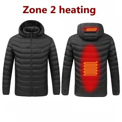 Men's USB Heated Parka – Hooded Padded Winter Jacket with Smart Thermostat