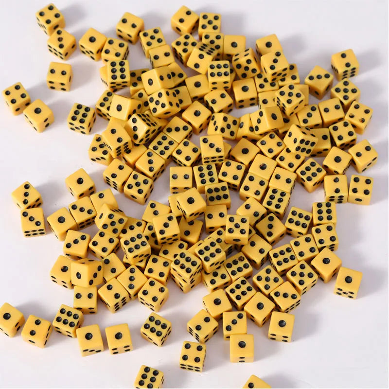 50-Pack 8mm Mini Plastic Dice (6 Colors) – Standard 6-Sided Game Dice for Board Games & Party Favors