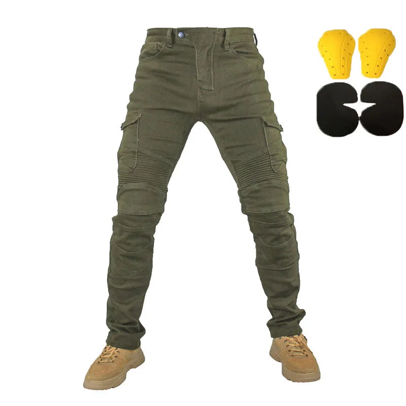 Men's Armored Motorcycle Jeans – Nylon & Cotton Riding Pants for Summer