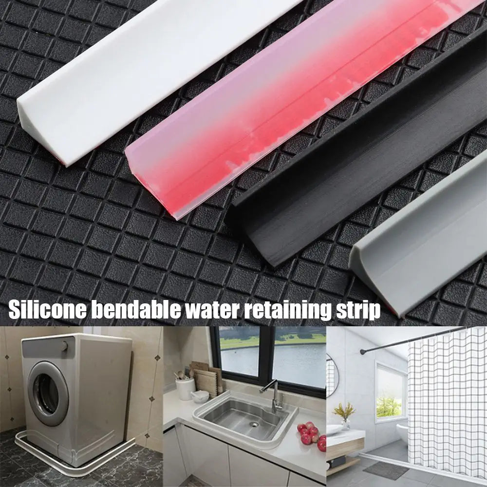 Self-Adhesive Silicone Shower Water Stopper Strip – Bendable Door Bottom Seal, Multiple Lengths 30–200 cm (12–79 in)