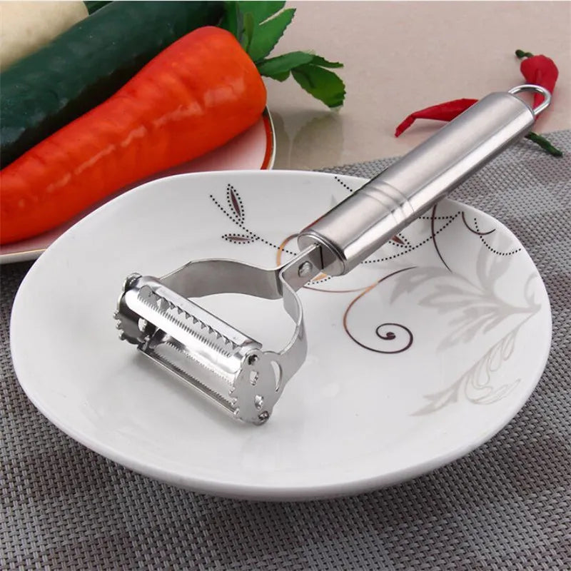 Stainless Steel Julienne Peeler & Vegetable Slicer - Potato Cucumber Carrot Grater Kitchen Tool